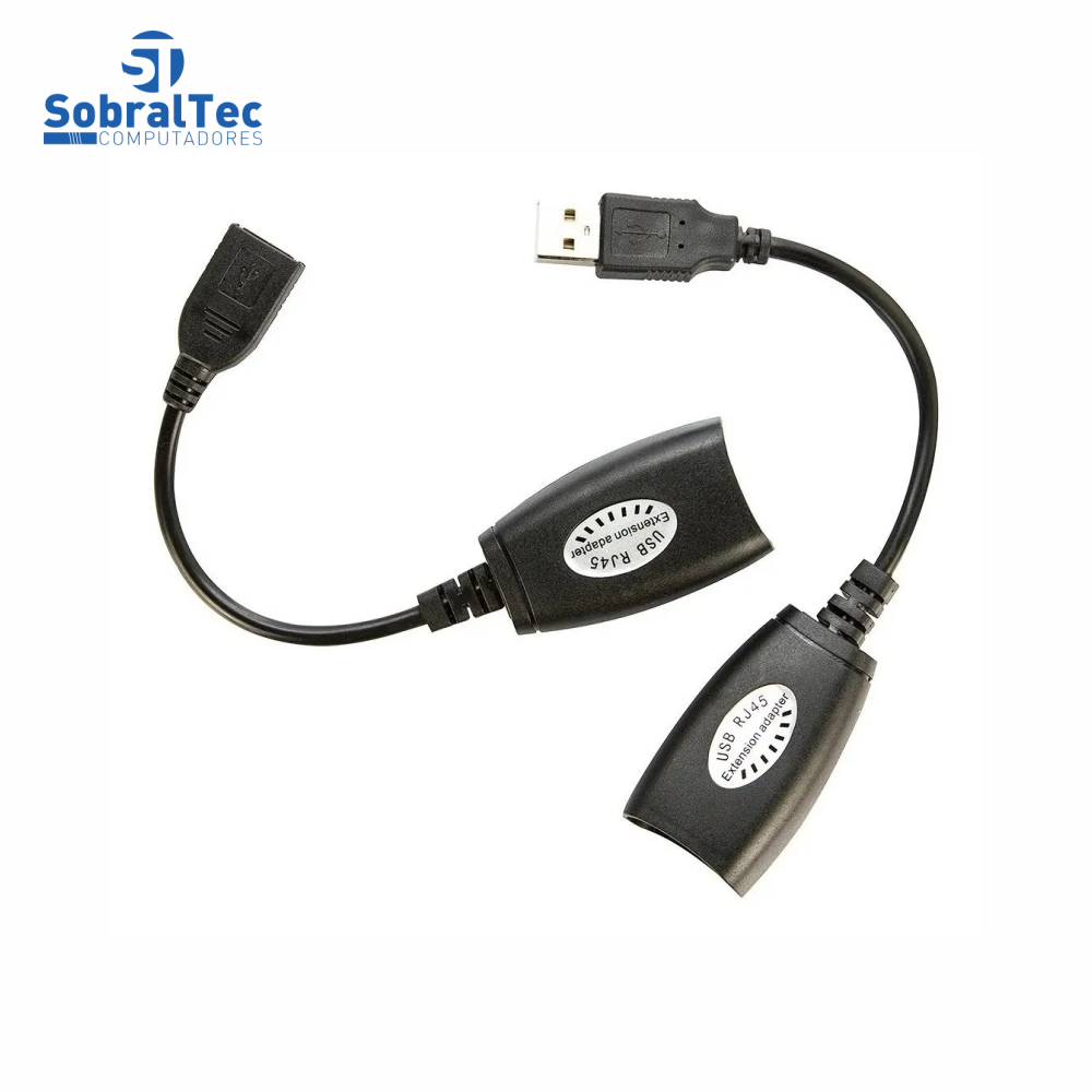 Adaptador Extensor Usb Via Rj45 Cabo De Rede Cat5 Cat5e Cat6 Até 45 Metros Kebidu E-07-04