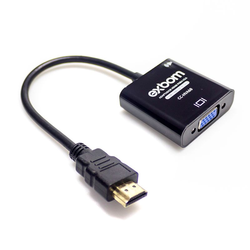 Conversor HDMI Para VGA com Cabo Áudio P2 - Exbom CC-HVA60