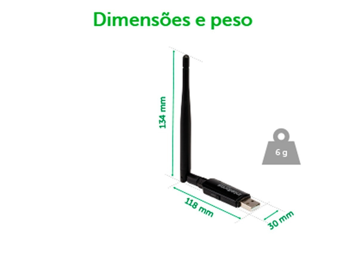 Adaptador Wireless Usb N 300 Mbps 802.11n IWA-3001 Intelbras