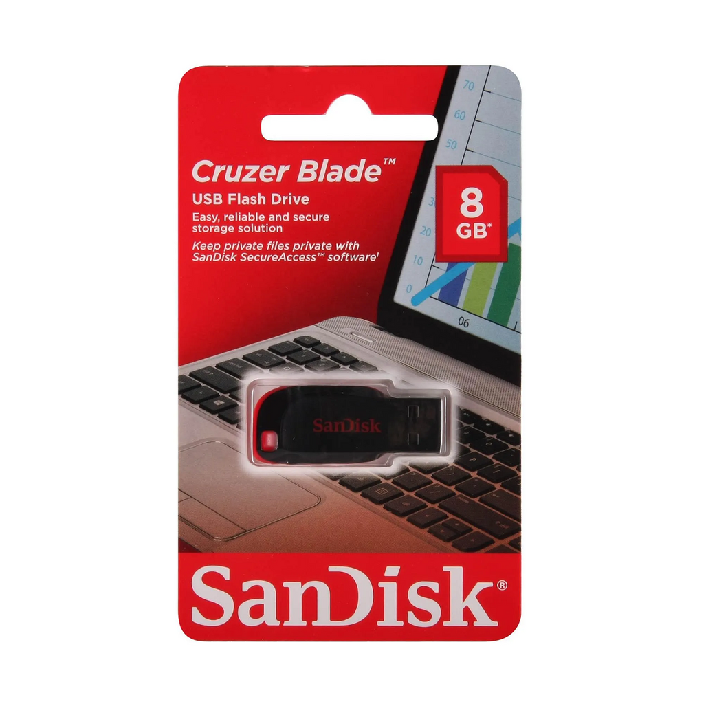 Pen Drive 8 GB Sandisk Cruzer Blade Usb Flash Drive