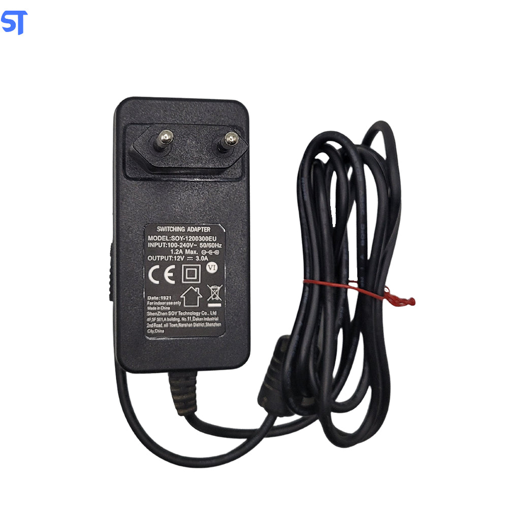 Fonte De Alimentação 12V 3,0A Pino 5.5mm x 2.5mm Modelo SOY-1200300EU