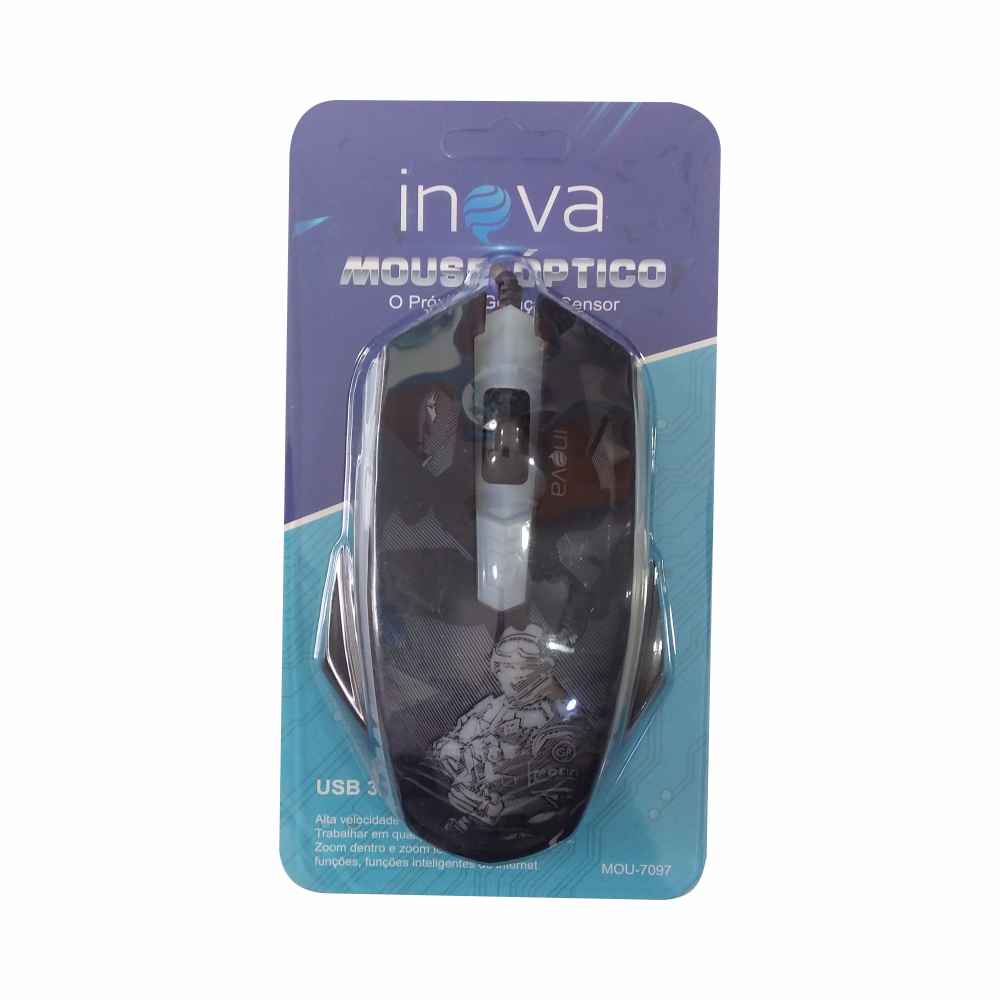 Mouse Óptico Usb 3.0 Inova Mou-7097- Varias Cores