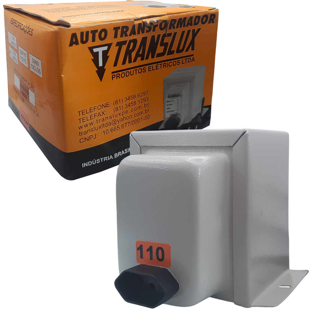 Auto Transformador Entrada 220V Saída 110V 2000W Tripolar Translux Branco - AT08