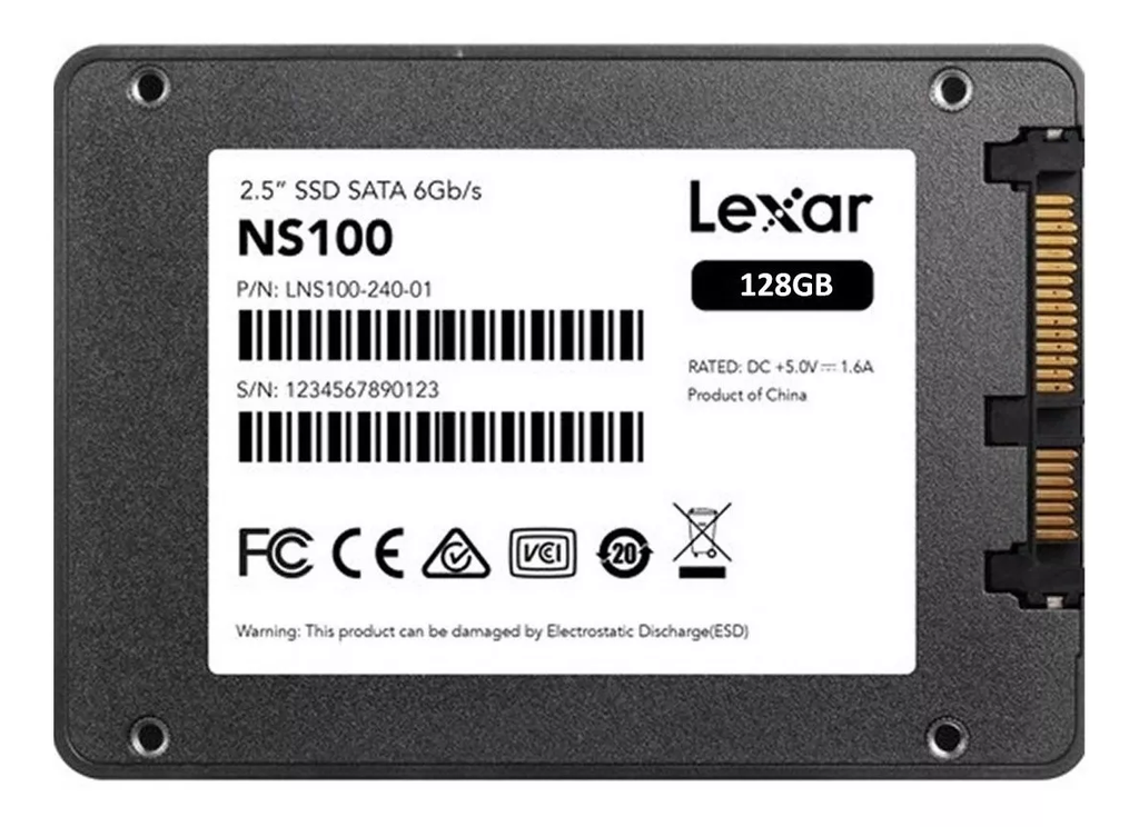 Hd Ssd 128gb Lexar 2.5 Sata 3.0 (6 Gb/s) Lns100-128rbn