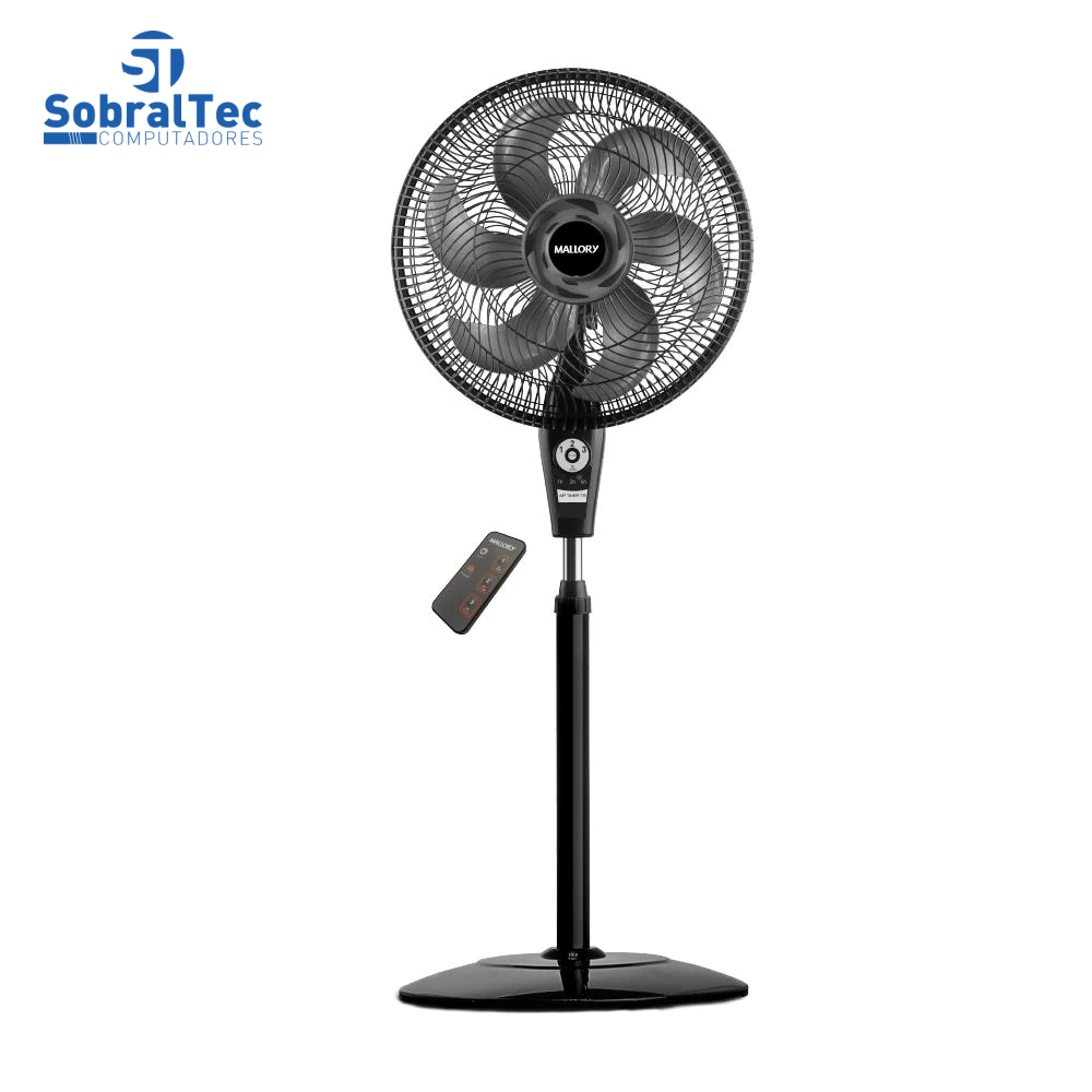 Ventilador de Coluna Mallory 40cm Air Timer TS+ com 3 Velocidades e Controle Remoto – Preto