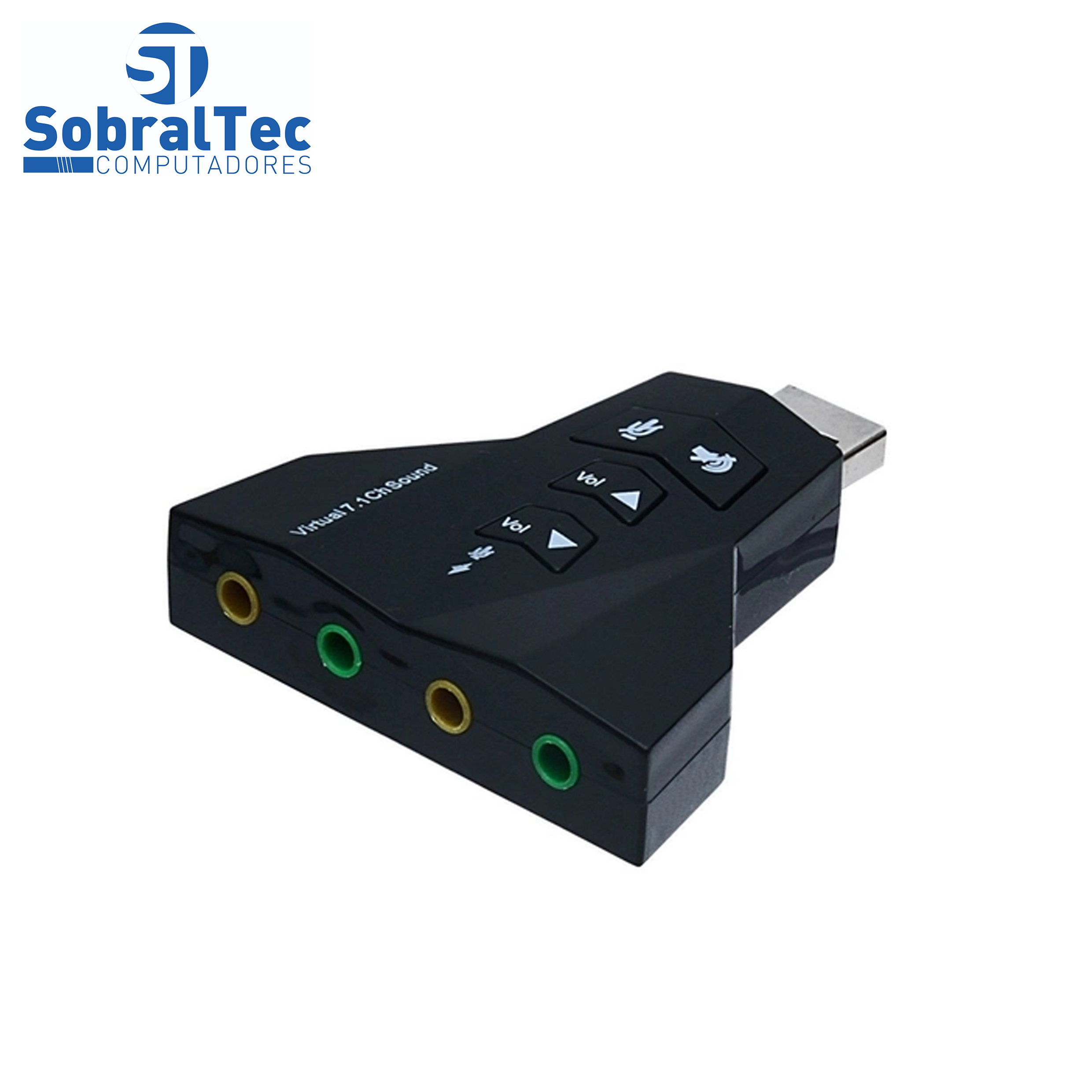 Adaptador Usb a Macho x 2 Audio e 2 Fone