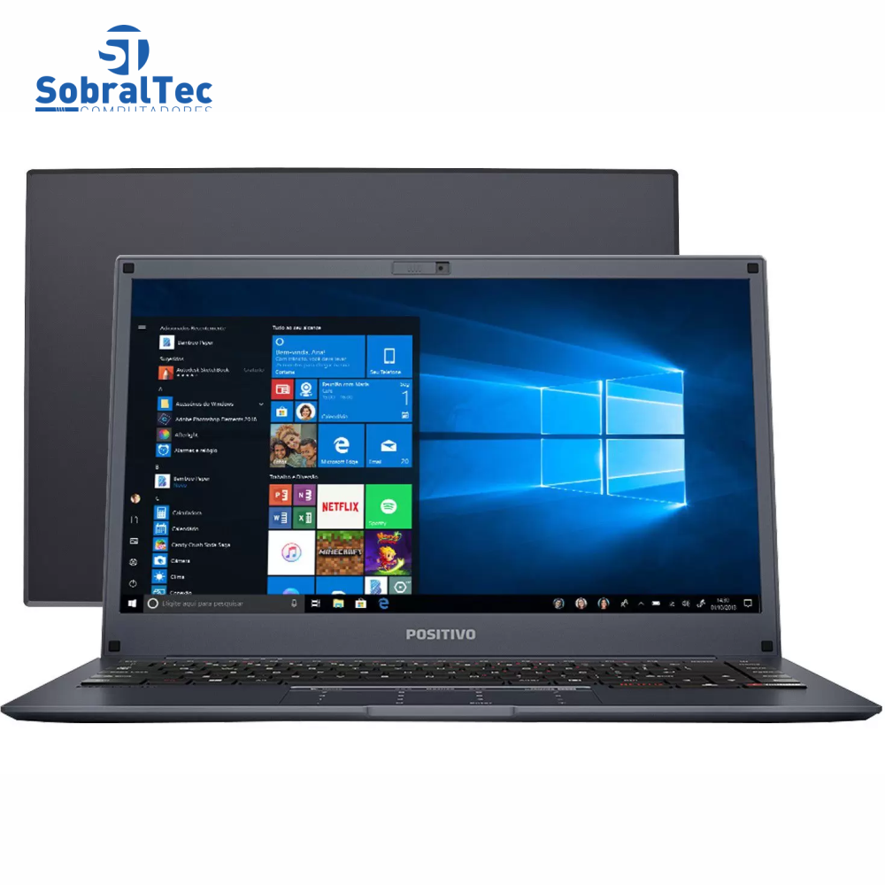 Notebook Positivo Motion Plus Q464B Intel - Quad Core 4GB eMMC 64GB + 64GB Nuvem 14- USADO
