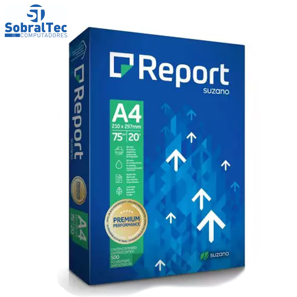 Papel A4 Premium Report 75g/m² - Resma Com 500 Folhas