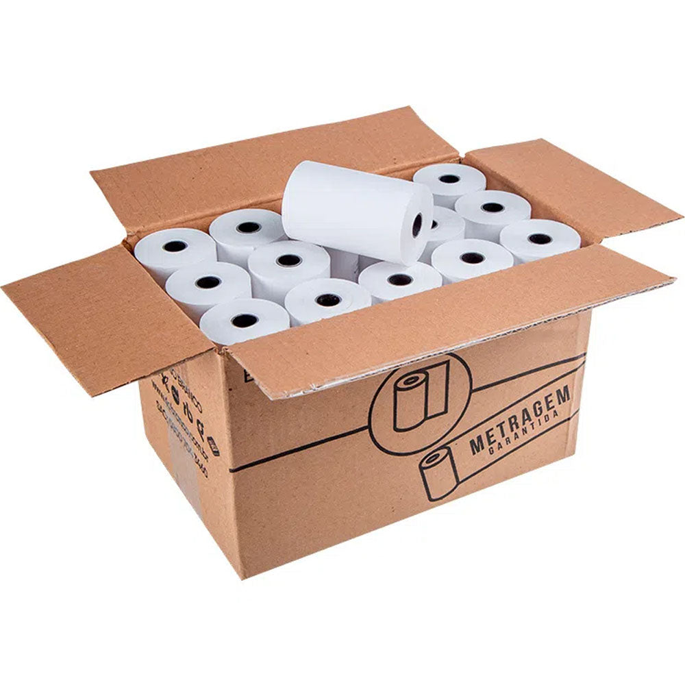 Caixa de Bobina Térmica 80mm x 40m 1 Via. 30 Unidades Rio Branco Branca