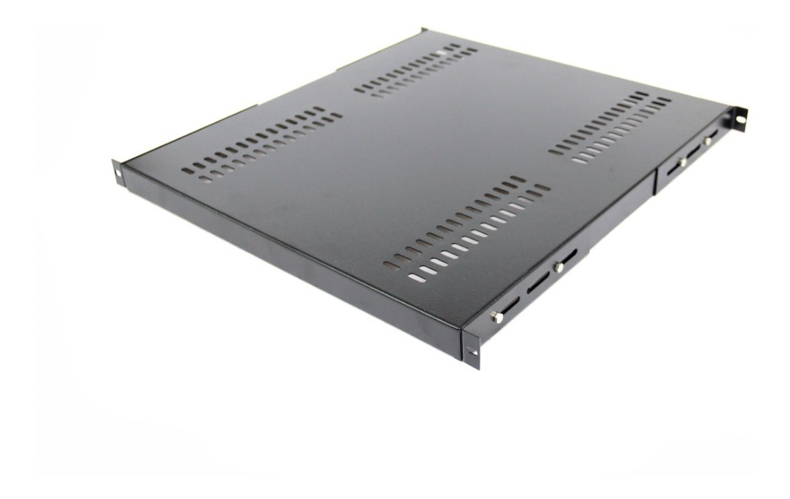 Bandeja Fixa 400 Mm Dupla Fixação Preta Para Rack 19