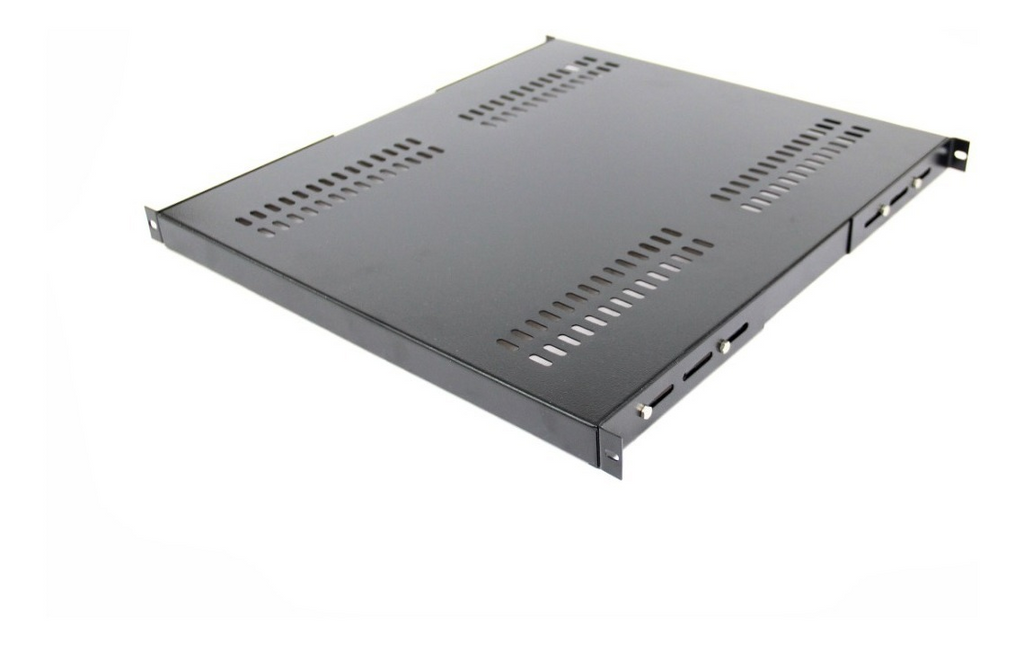Bandeja Fixa 400 Mm Dupla Fixação Preta Para Rack 19