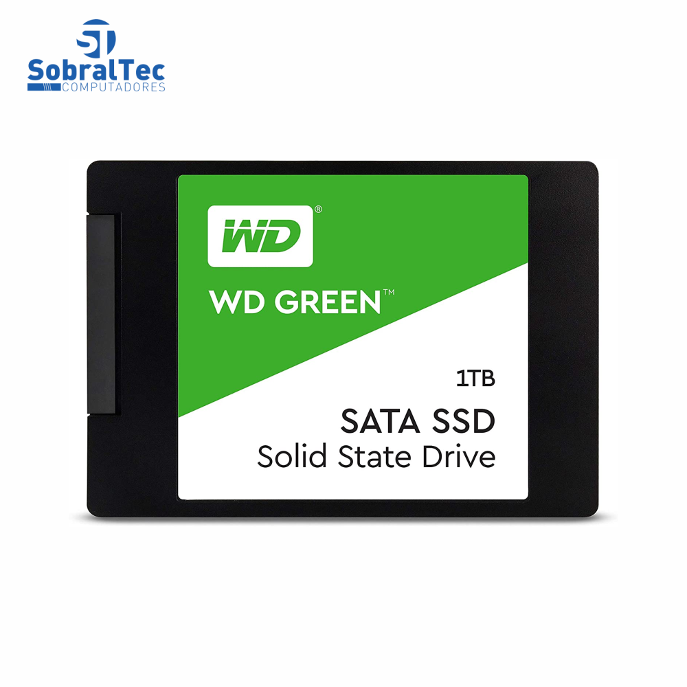HD SSD WD Green 1TB SATA Leitura 545Mbps Gravação 430Mbps Western Digital WDS100T2G0A