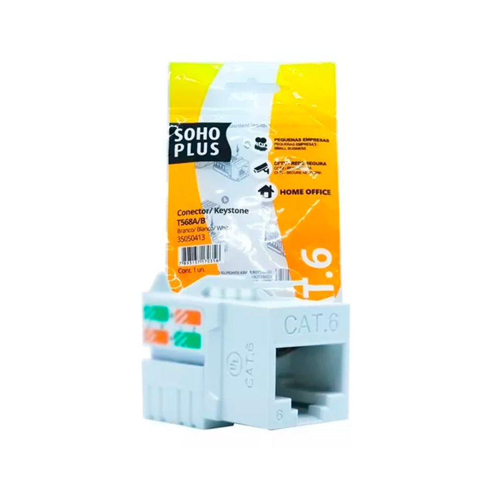 Conector Keystone Femea CAT.6 T568A/B Branco Furukawa SohoPlus