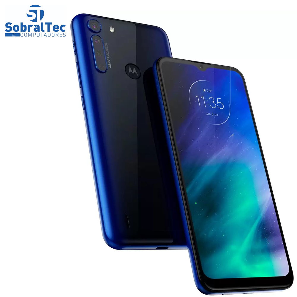 Smartphone Motorola One Fusion 128GB Azul Safira - 4GB RAM Tela 6,5” Câm. Quádrupla + Selfie 8MP