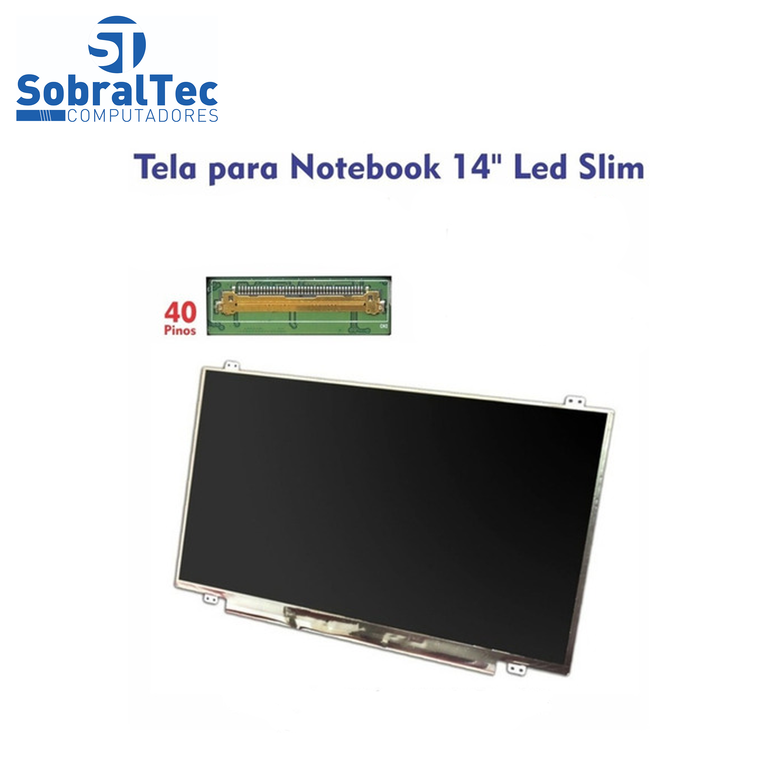 Tela de Notebook 14 Polegadas 40 Pinos Lcd Win Unso96 12V8qjv0858b1- Slim