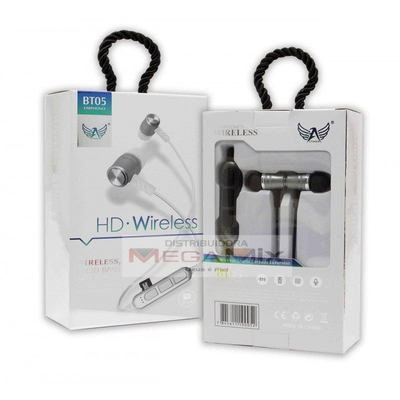 Fone de Ouvido Wireless BT05 Earphones Ltomex Cinza