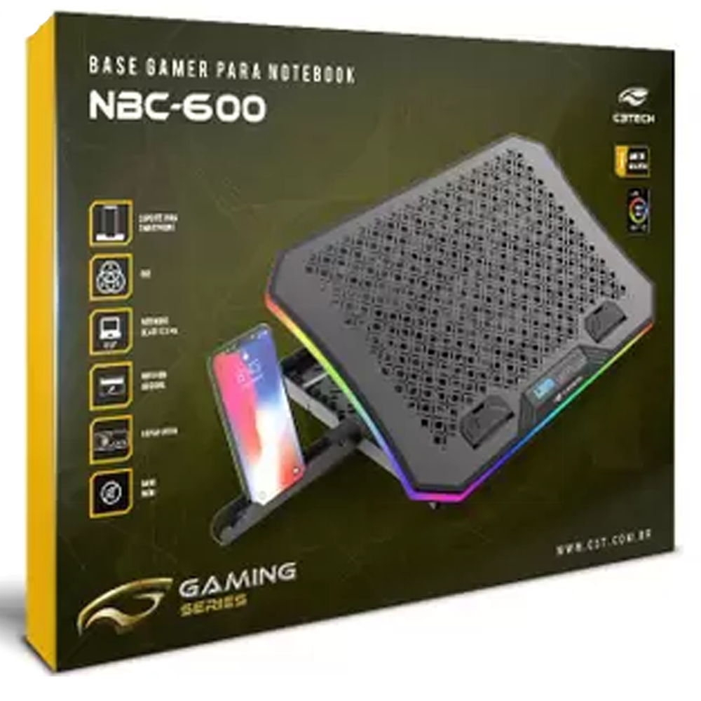 Base Para Notebook 17.3” Gamer NBC-600BK C3Tech - C3 Tech
