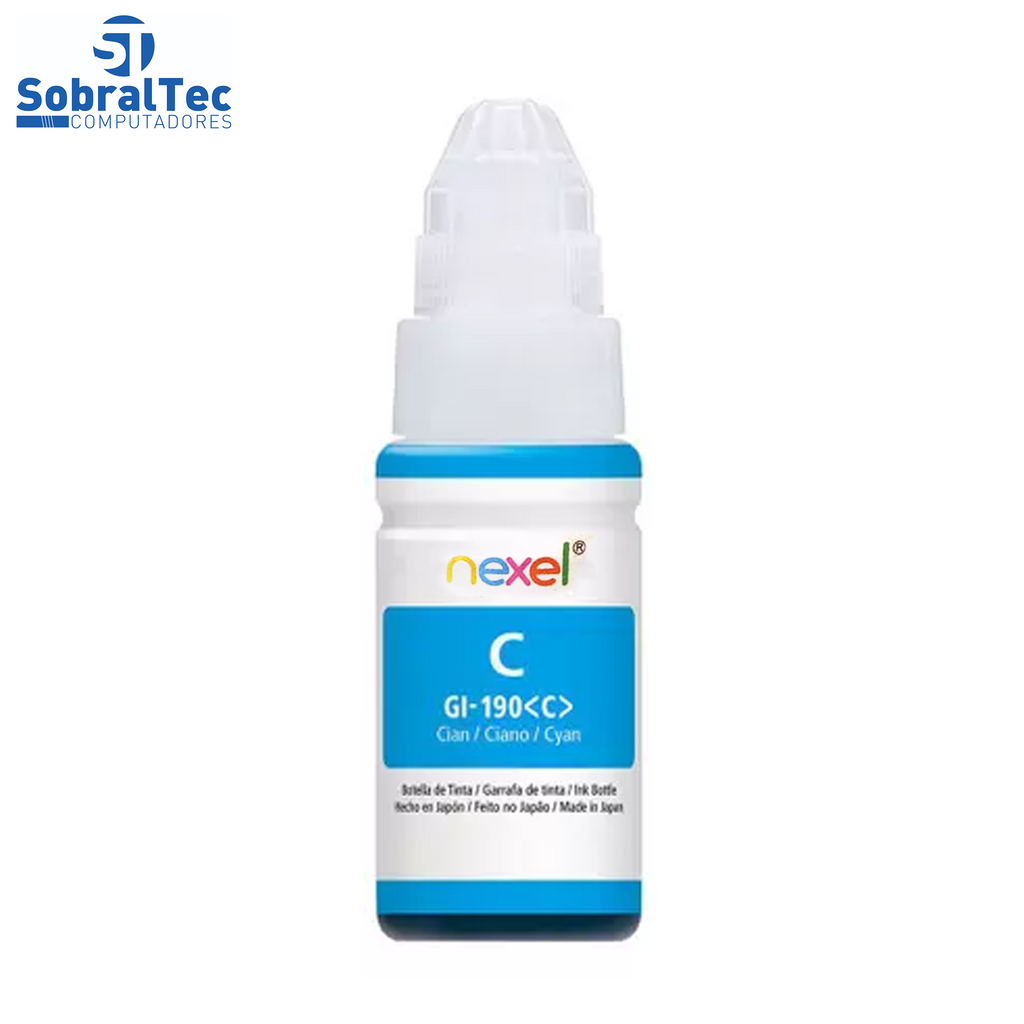 Refil De Tinta Compativel Canon Nexel Ciano GL-190 70ML- Para 1100-2100-3100-3102-4100-4102