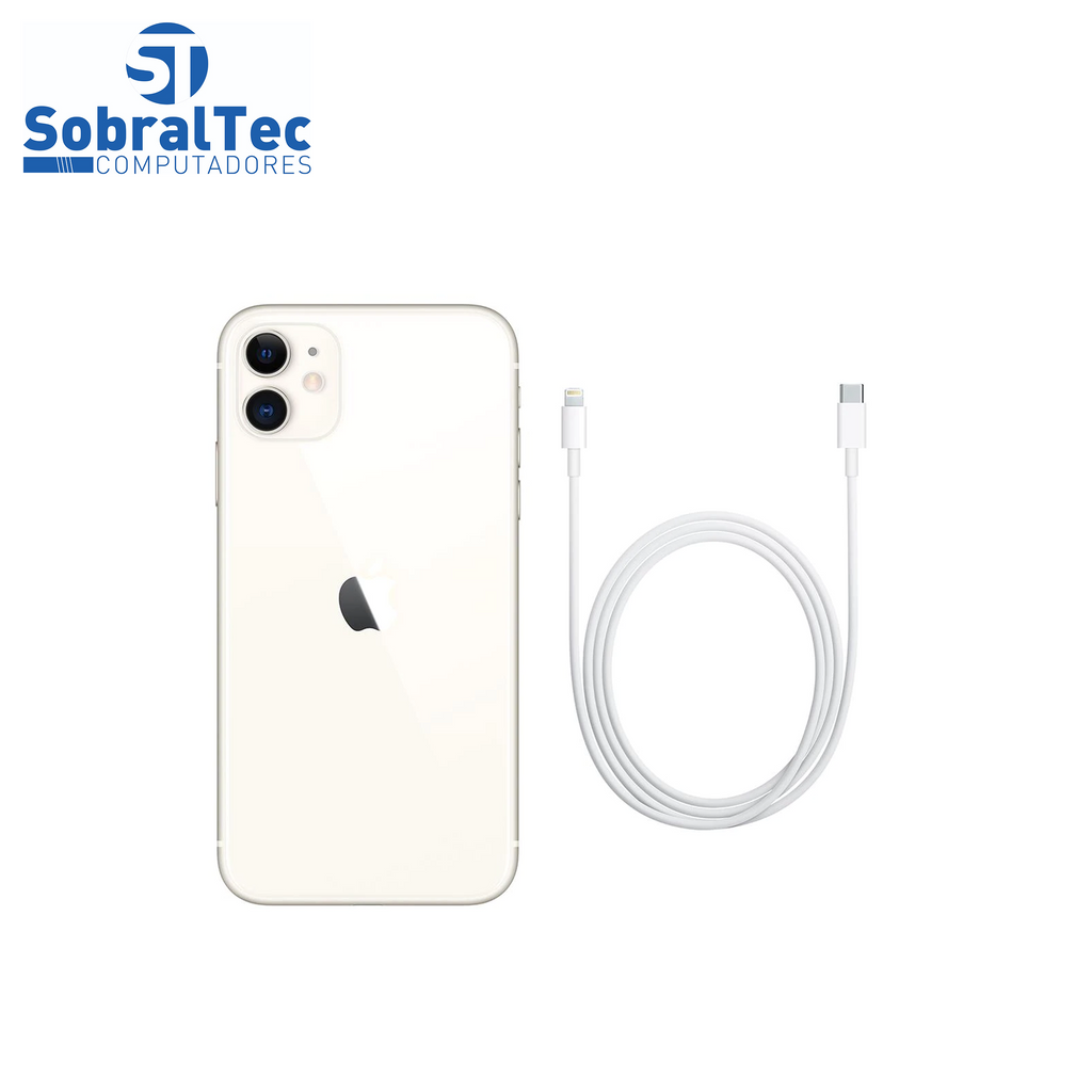 iPhone 11 Apple 256GB Branco Tela de 6,1”, Câmera Dupla de 12MP, iOS