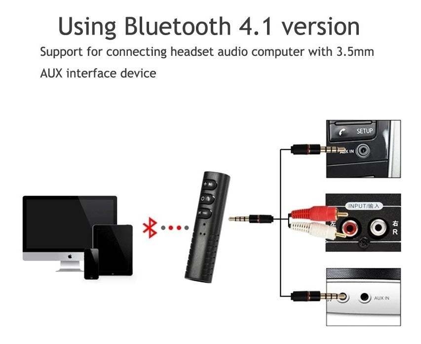 Receptor De Áudio Bluetooth Para Som E Fone Auxiliar Kp-t99