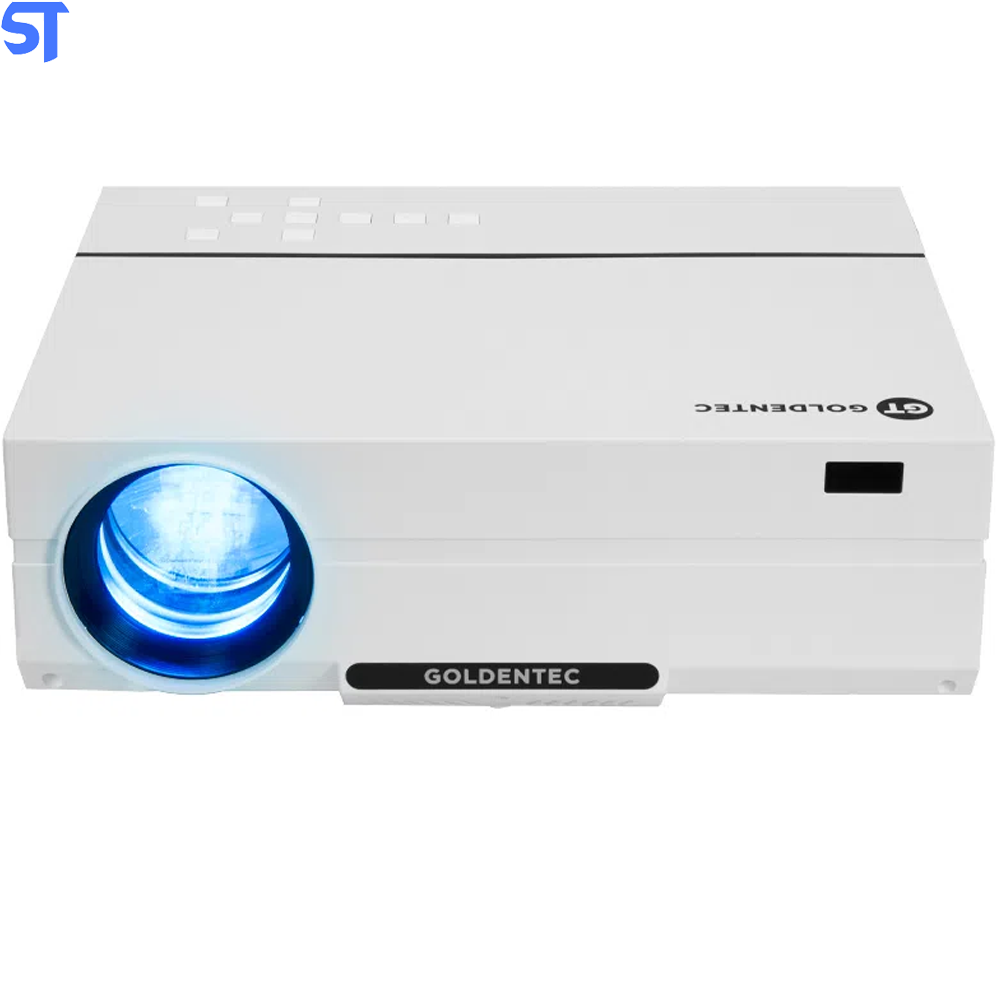 Projetor Goldentec GT3500 Full HD 3500 Lumens com 2 HDMI, 2 USB, AV e VGA + Tela de Projeção Elétrica 150x200cm 220V GT