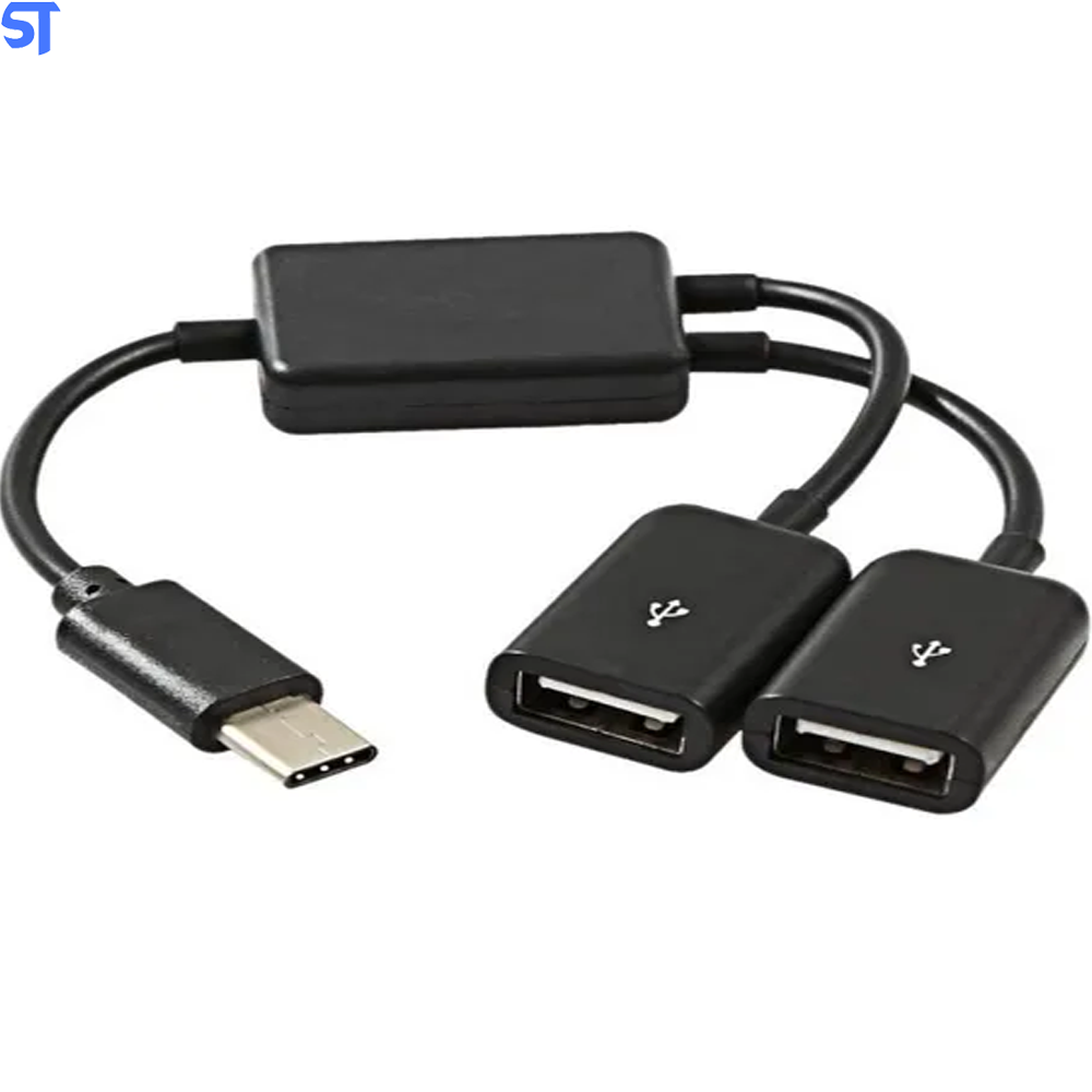 Cabo HUB OTG Tipo C Para 2 Portas USB 3.1