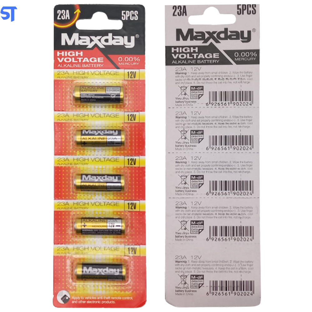 Pilha Alcalina MaxDay 23A 12V (Unidade)