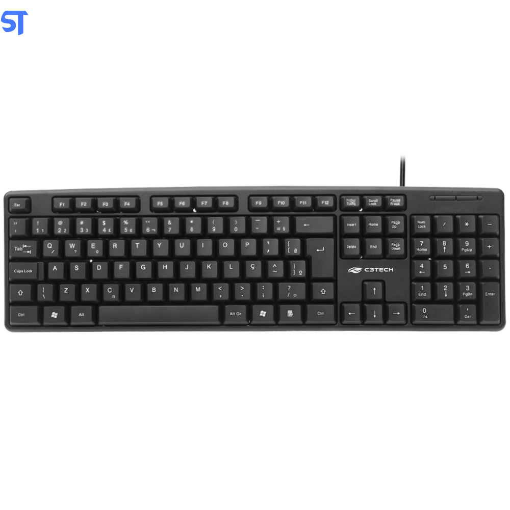Kit Teclado e Mouse USB (KB-15BK 1000 DPi  Com MS-31BK ABNT2   ) C3Plus