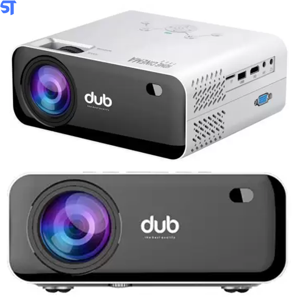 Projetor Dub Home Cinema DUB-P2800 Wifi 2800 Lumens | Com Tela de Projeção Retrátil Goldentec 200x150 cm