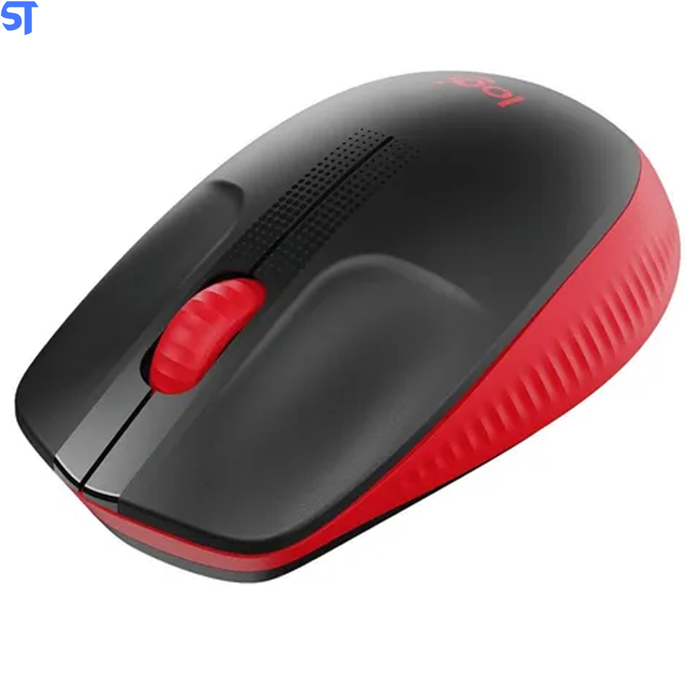 Mouse sem fio Logitech M190 com Design Ambidestro de Tamanho Padrão, Conexão USB e Pilha Inclusa - Vermelho