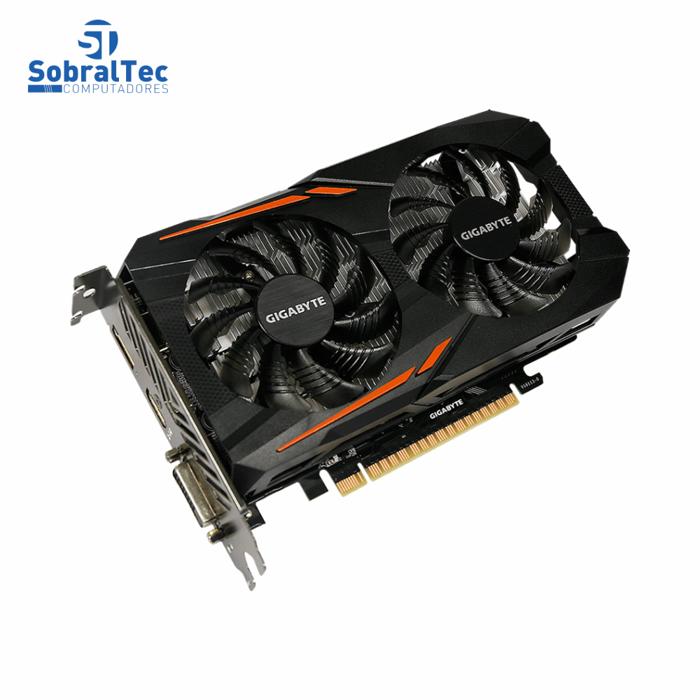 Placa De Vídeo Gigabyte GTX 1050 TI 4GB GDDR5 256 Bit Nvidia GV-N105TOC-4GD