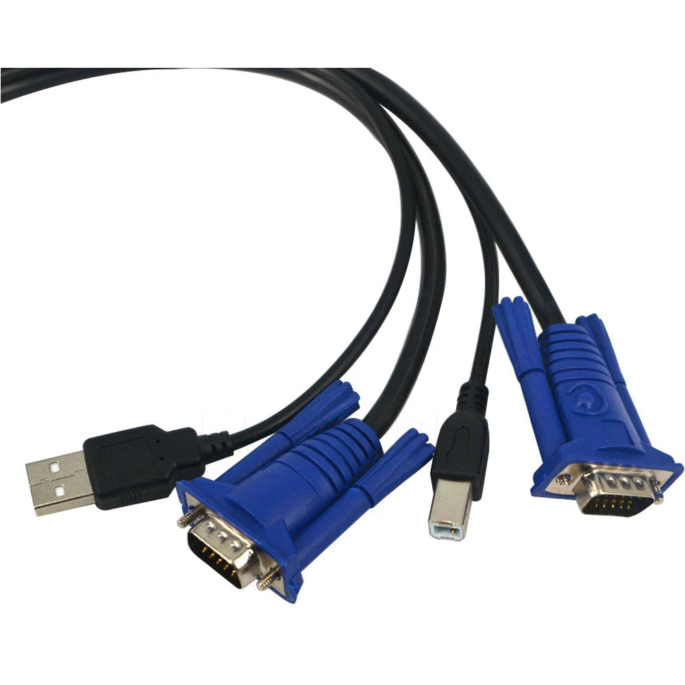 Cabo para KVM 2 em 1 , 2 VGA Macho, 1 USB Tipo B e 1 USB Tipo A Com 1,5 MT