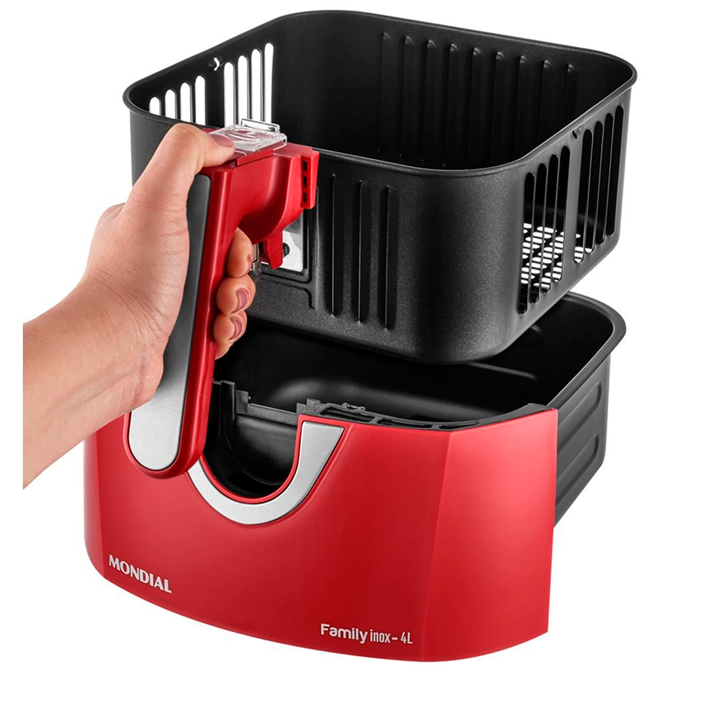 Fritadeira Elétrica Air Fryer Mondial AFN-40-RI 4L Inox/Vermelha - 220V
