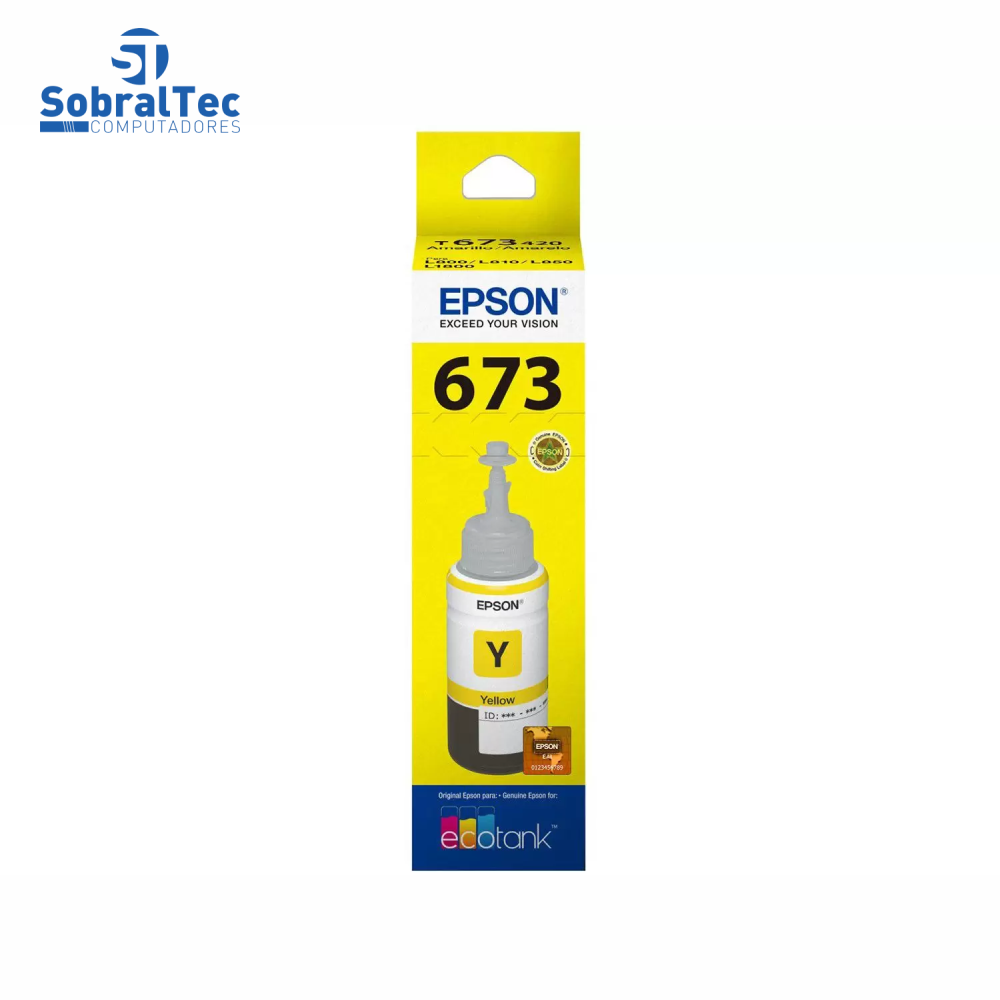 Refil de Tinta Epson 673 Amarelo 5.400 Paginas T673420 AL