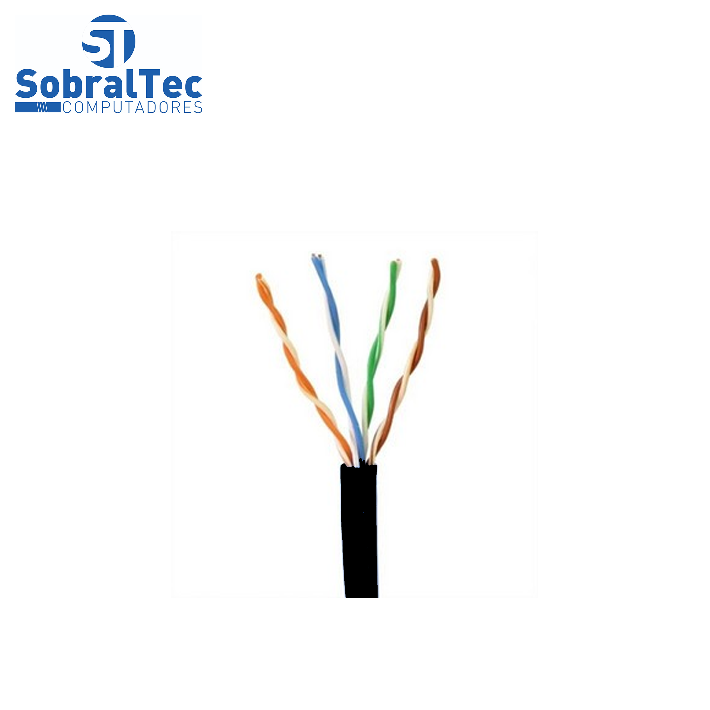 Cabo de Rede 3 Metros Mk2 Tecno 23AWG UTP Categoria 5E Preto 3Mt