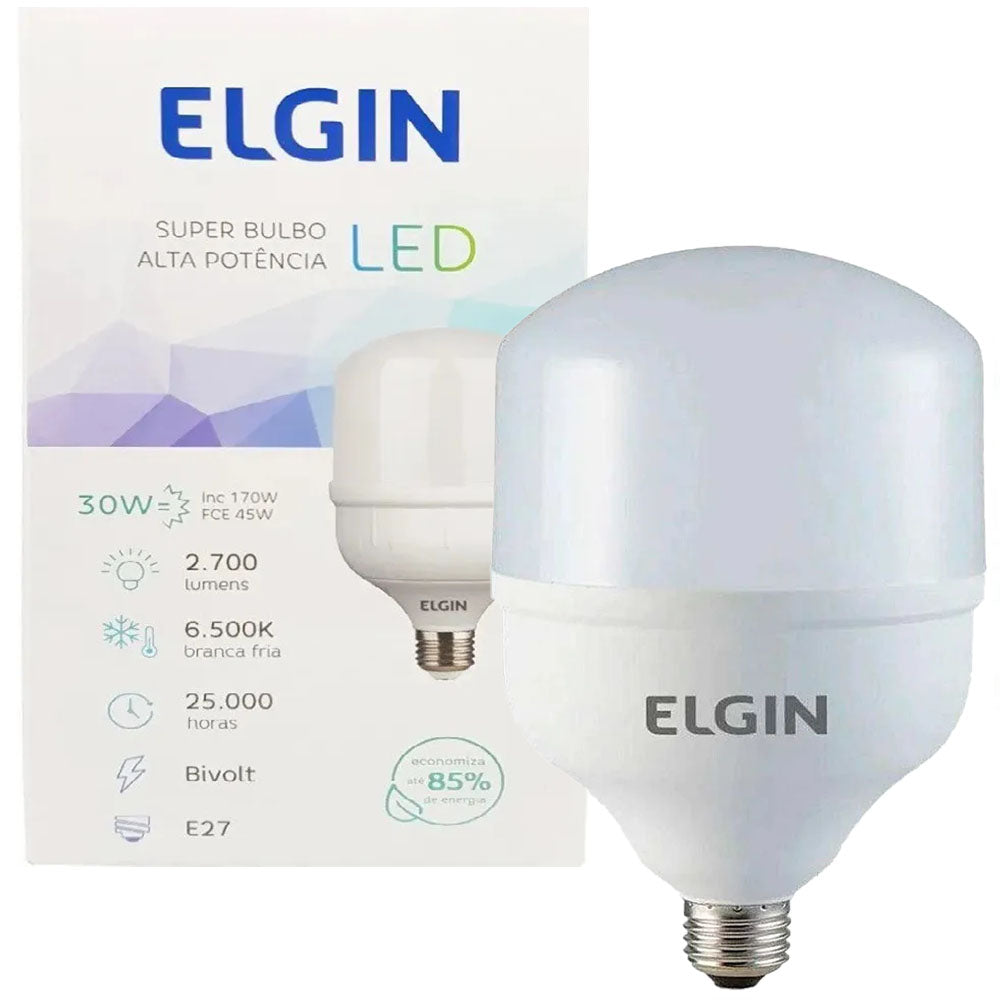 Lâmpada Bulbo LED T 30W Bivolt 6500K LD Elgin 48LSB30FLD00