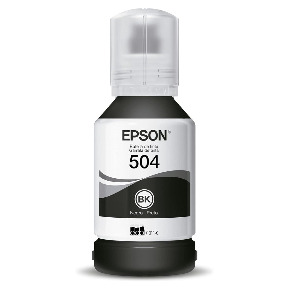 Refil de Tinta Epson Preto 504 T504 127ml Para Ecotank L4150 / L4160 / L4260 / L6171 / L6161 / L6