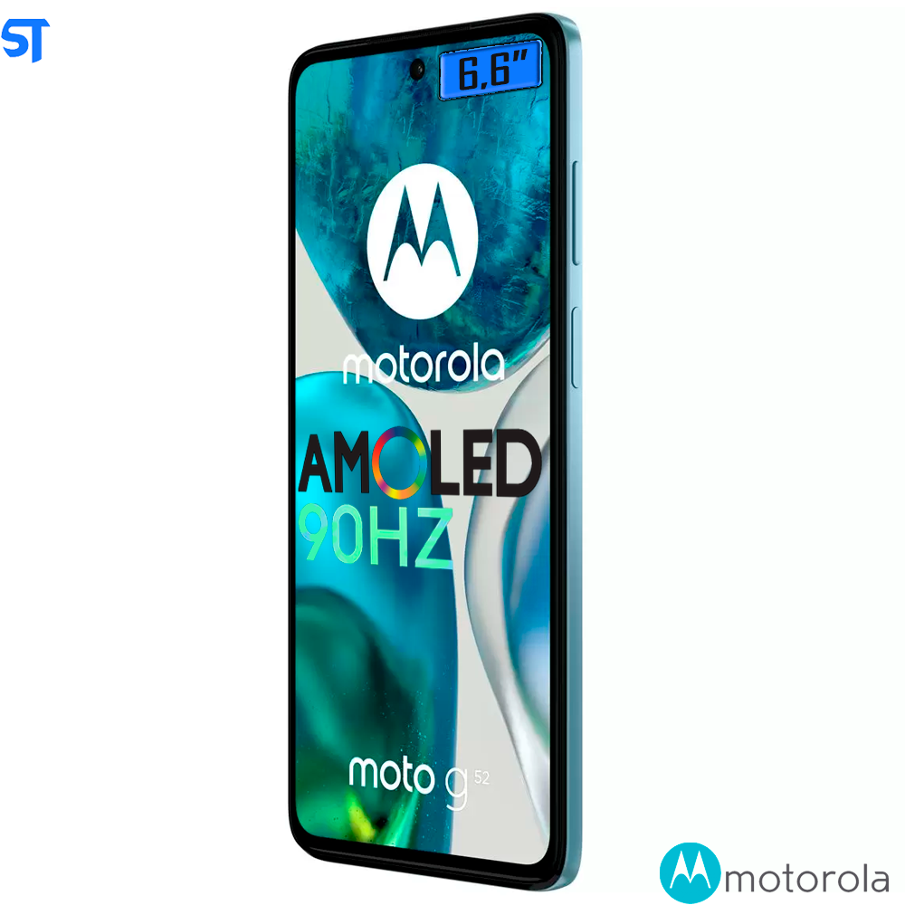 Smartphone Motorola Moto G52, 128GB, Azul, 4G, Tela 6,6" AMOLED 90Hz, Câmera Tripla 50MP, Selfie 16MP, Android