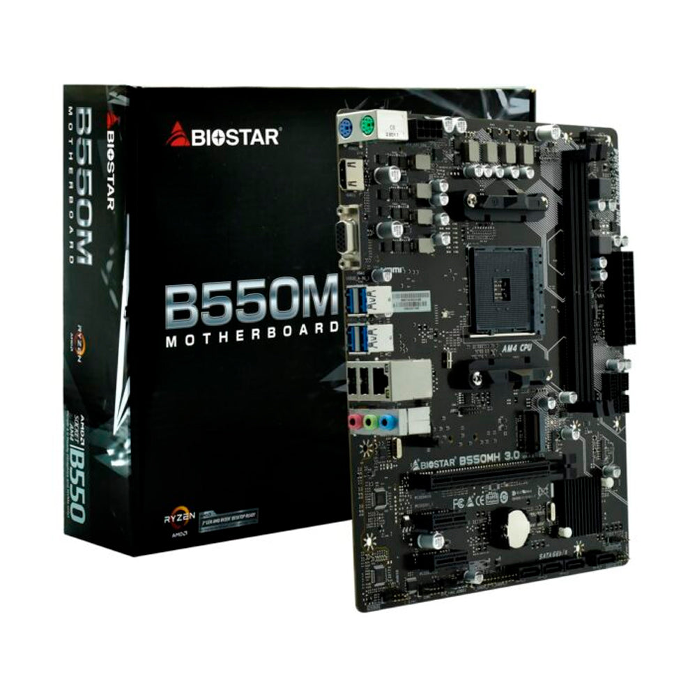 Placa Mãe Biostar B550MH 3.0 Socket AM4 / VGA / M.2 DDR4 Para AMD