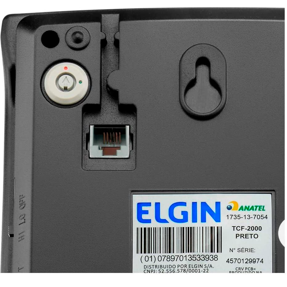 Telefone de Mesa Com Fio Elgin 42TCF2000 - Com Chave de Bloqueio Preto