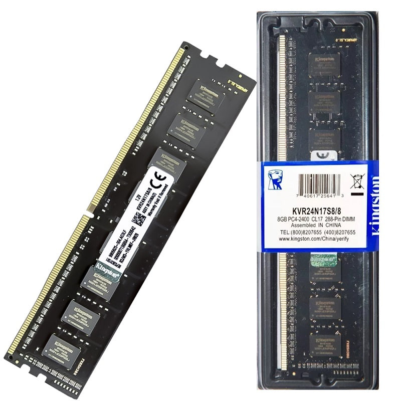 Memória Ram Desktop 8GB 2400MHz DDR4 Kingston KVR24N17S8/8 - Preta