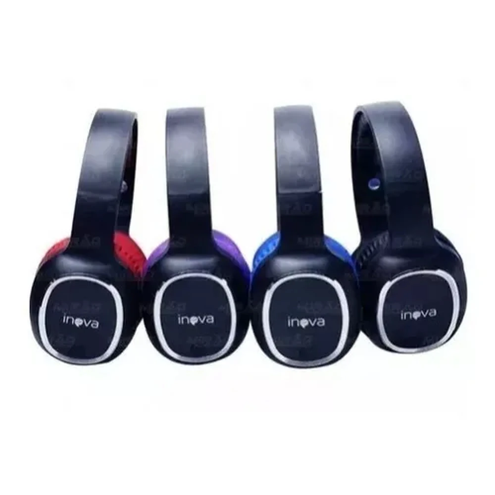 Fone De Ouvido Estéreo Sem Fio Microfone Embutido Entrada SD Inova FON-6702
