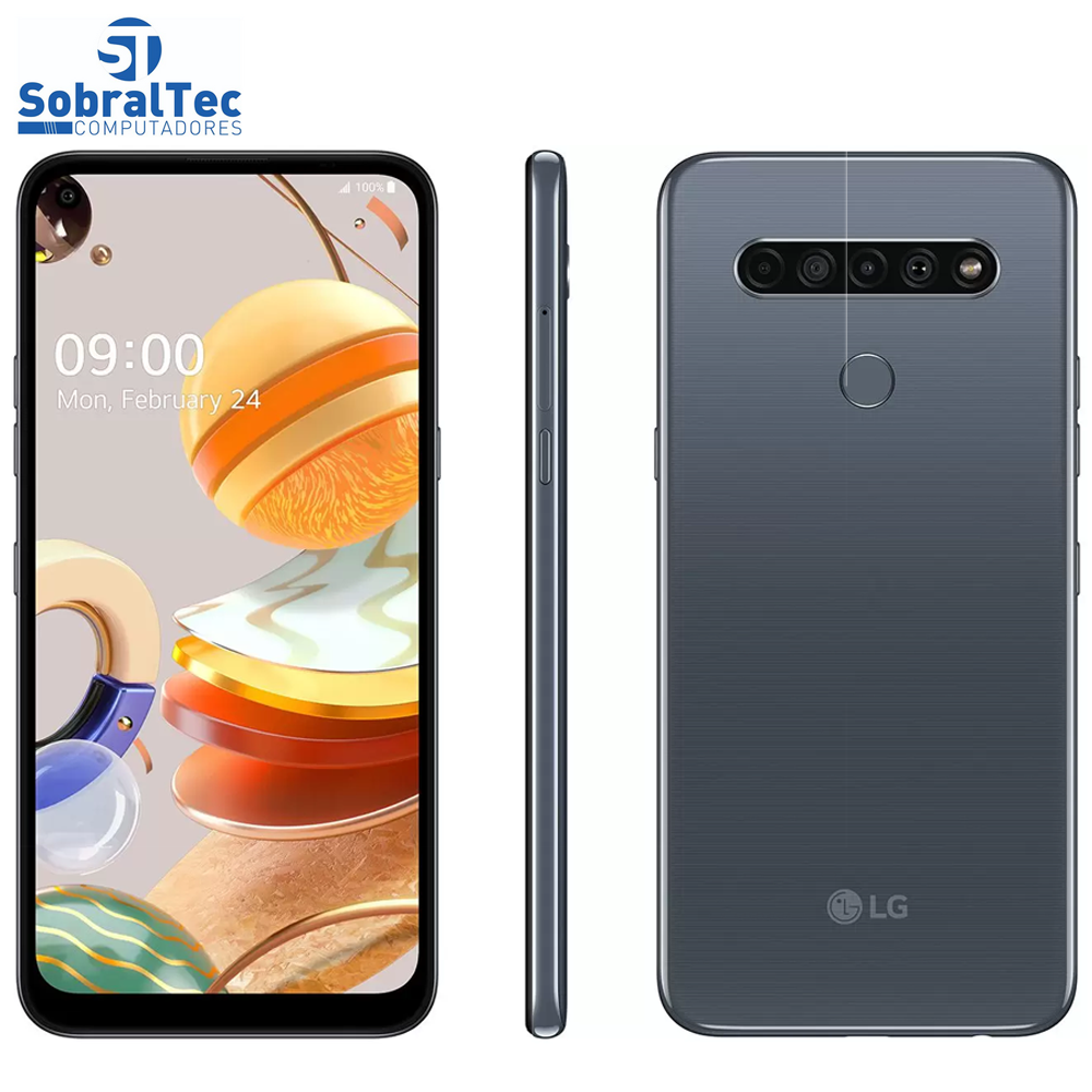 Smartphone LG K61 128GB Titânio 4G Octa-Core - 4GB RAM 6,53” Câm. Quádrupla + Selfie 16MP
