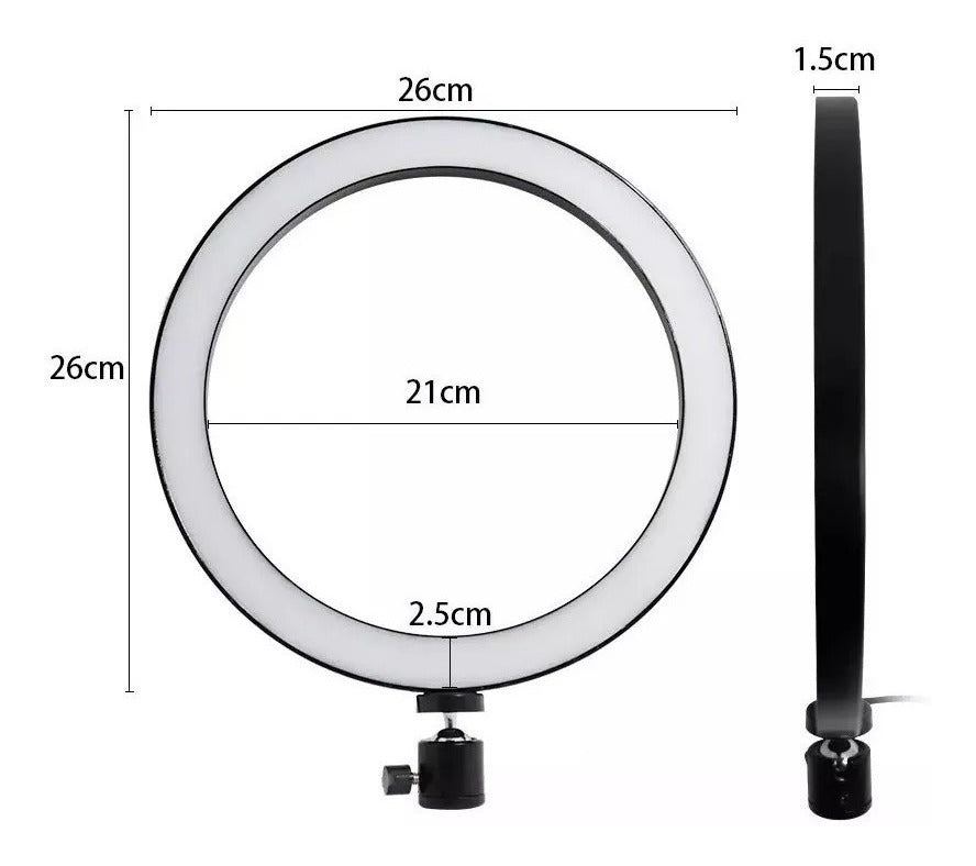 Iluminador Ring Ligth Anel Luz 26cm Led Fotos Mak