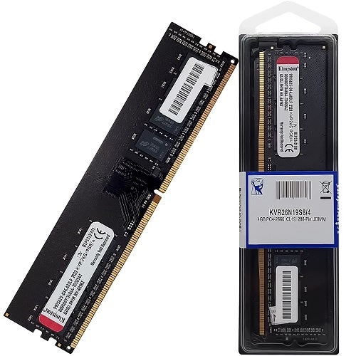 Memória Ram Desktop DDR4 4GB 2666MHz Kingston KVR26N19S8/4 - Preta