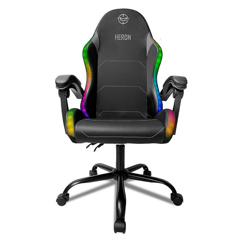 Cadeira Gamer TGT Heron, RGB, Reclinável Couro PU Preto, TGT-HR-RGB01