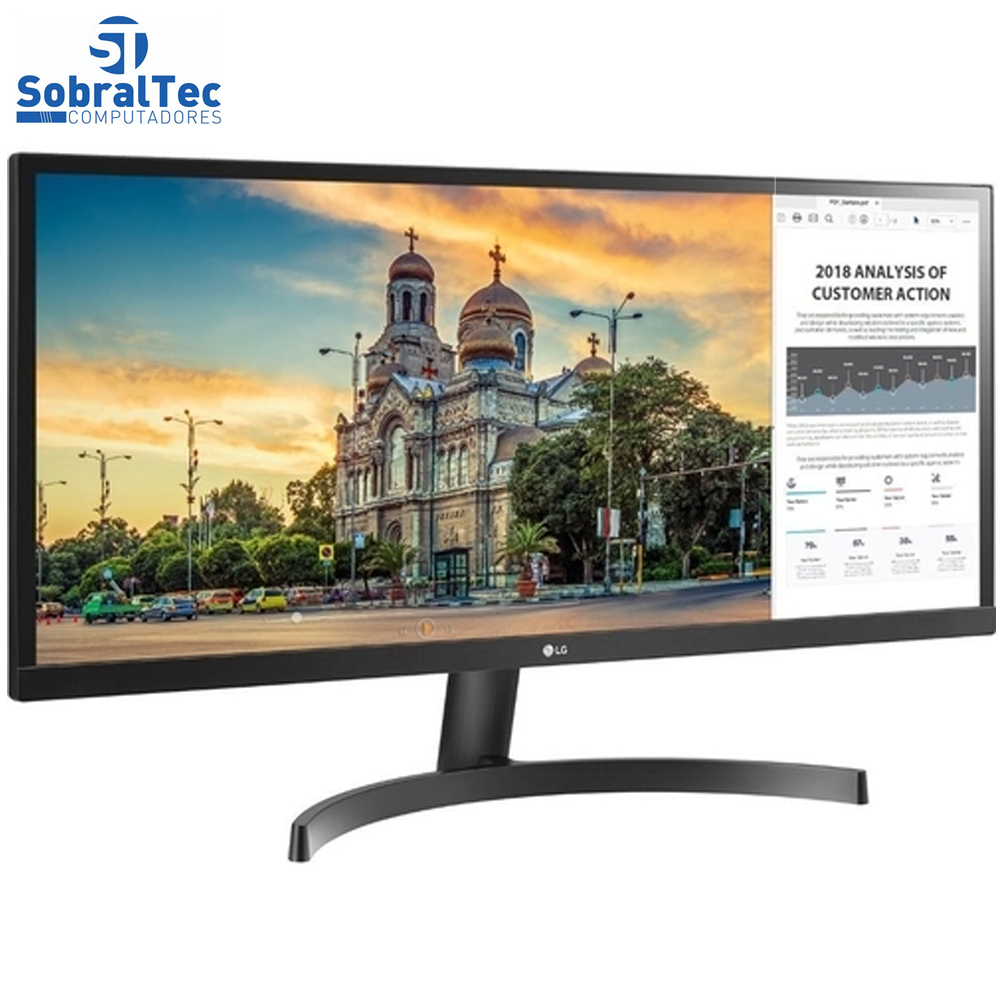 Monitor LG 29” UltraWide Full HD IPS com Screen Split 2.0 29WK500 Preto