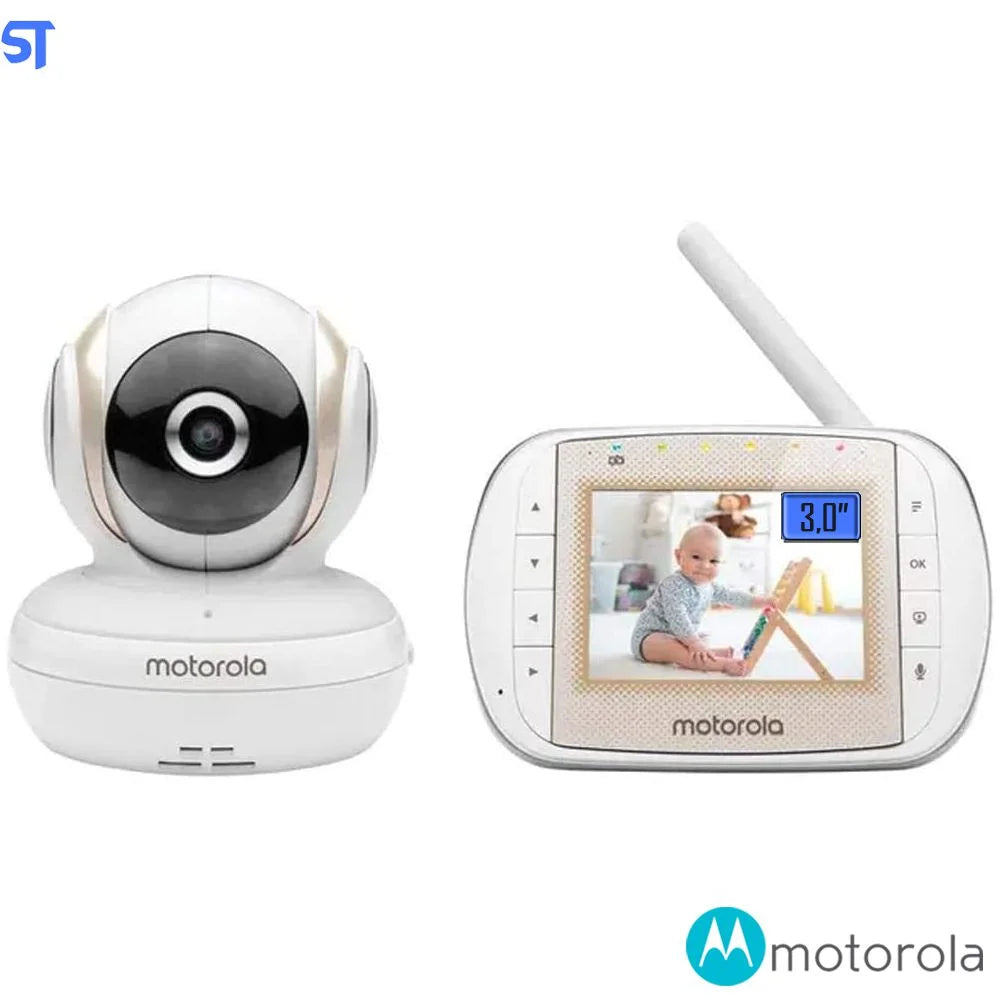 Babá Eletrônica Motorola  3'' MBP 30A - Motorola -Tela 3" - Comunicação Bidirecional Com Canções de Ninar- Branco