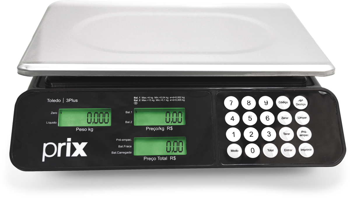 Balança Computadora 30kg Prix 3 Plus para Varejo - TOLEDO-P300002