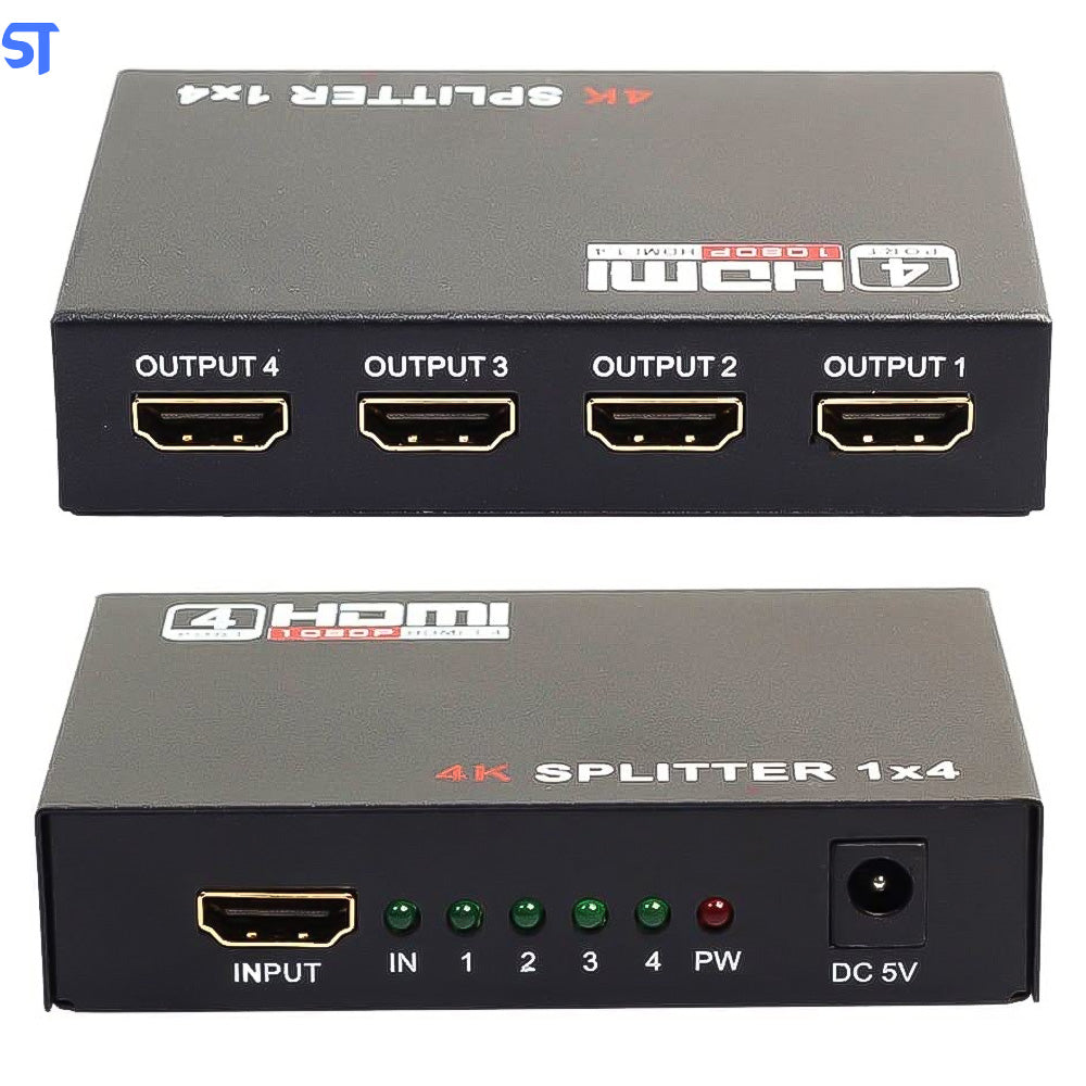 Switch Distribuidor Amplificador Ultra Hd 4k Uhd Hdmi 1 Entrada e 4 Saídas